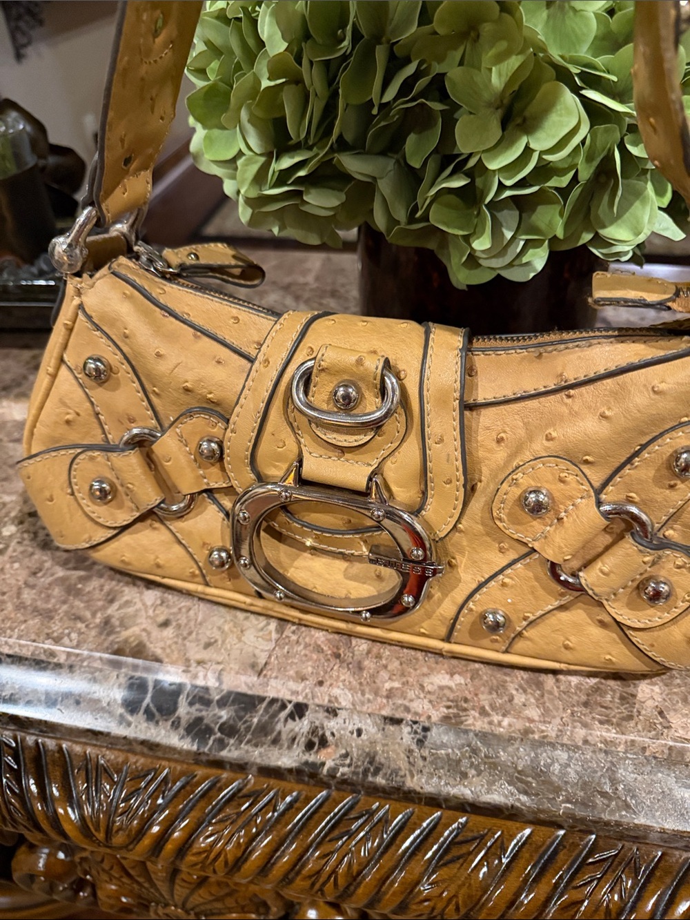 Guess Beige/Tan Studded Shoulder Bag with Buckle Accent ADORABLE! - Picture 10 of 10